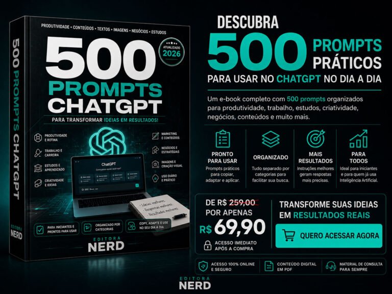 Transforme ideias em resultados com comandos prontos para usar com 500 Prompts para ChatGPT